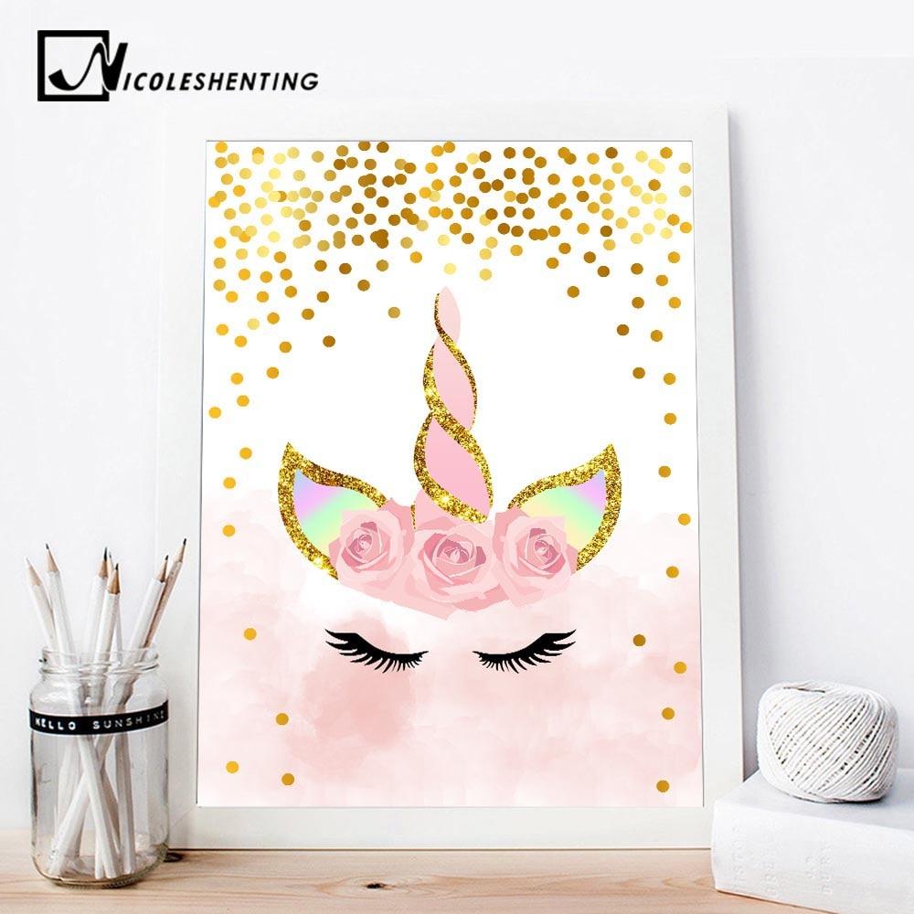 Pink Unicorn Canvas Wall Art - Lala Lamps Store