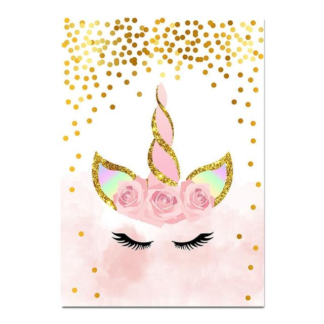 Pink Unicorn Canvas Wall Art - Lala Lamps Store