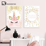 Pink Unicorn Canvas Wall Art - Lala Lamps Store