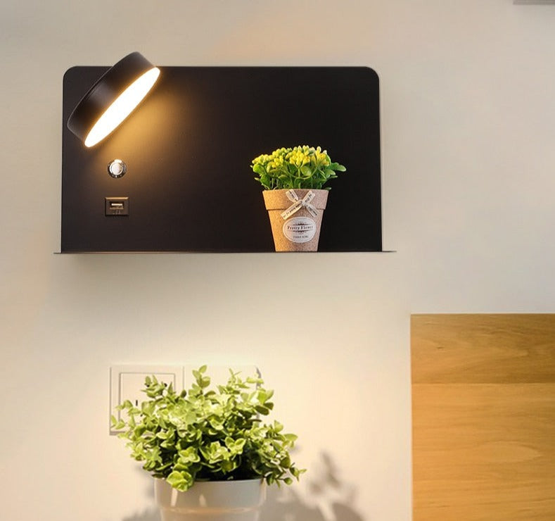 wall lamp with usb ports