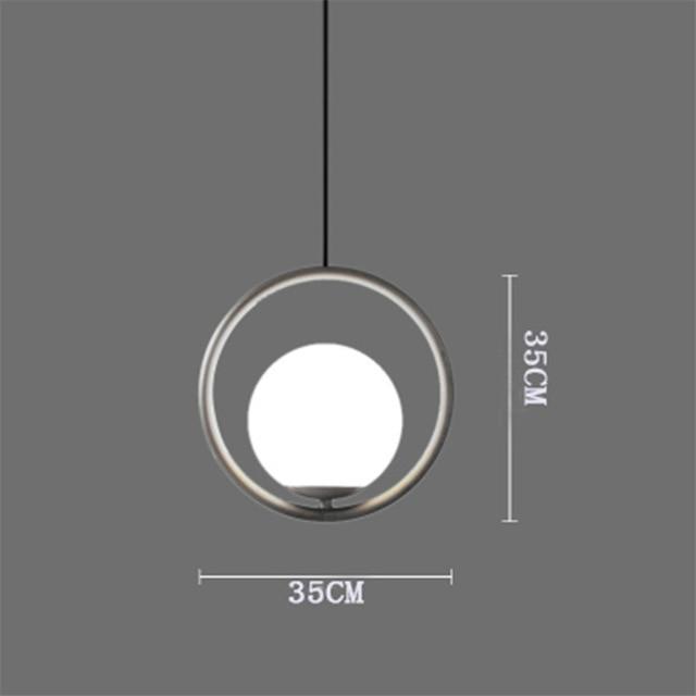 chrome ring milk glass pendant light