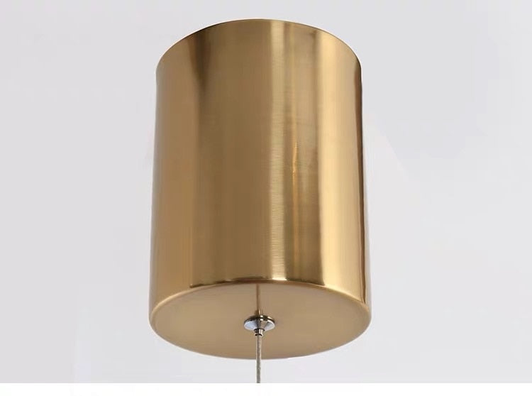 linear brass chandelier