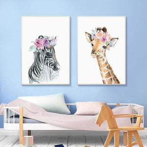zebra girrafe canvas prints