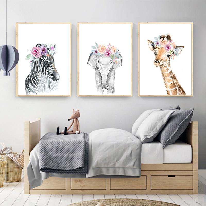 zebra elephant giraffe wall art