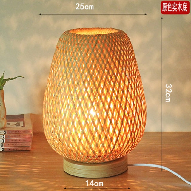 vintage bamboo table lamp