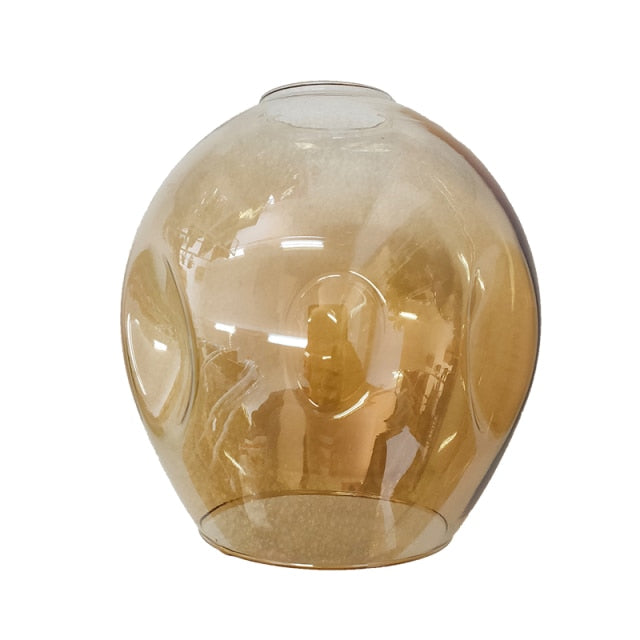 amber glass globe pendant light