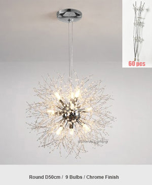 crystal firework hanging lamp