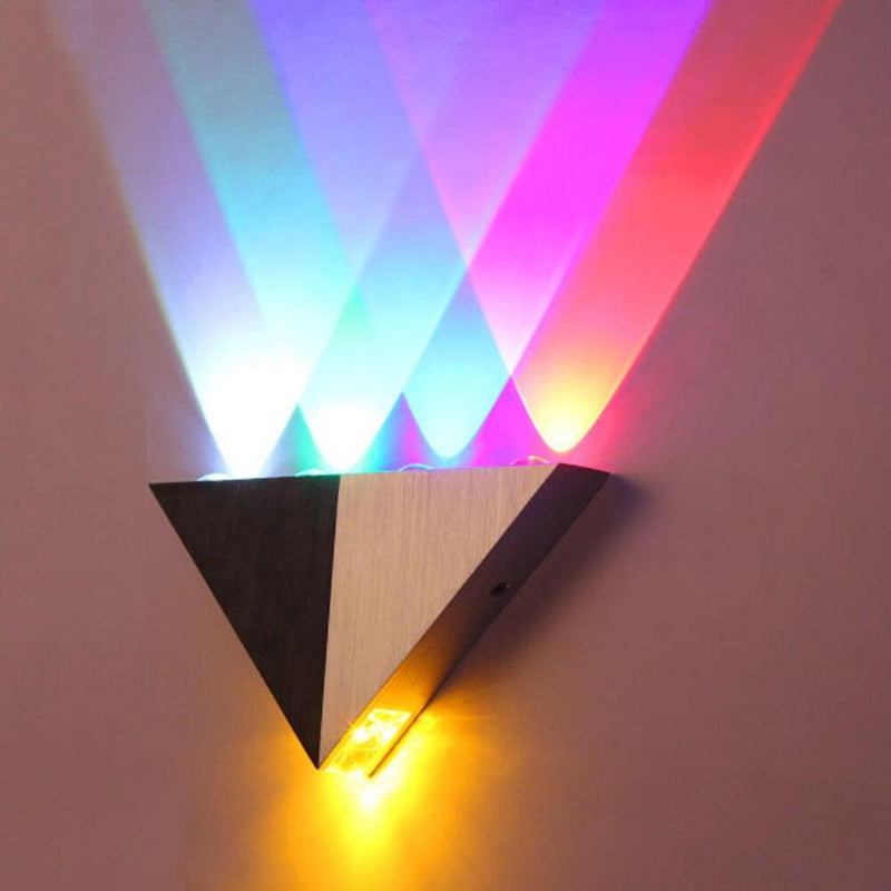Led Red Triangular Lamp Triangle Rainbow Wall Light - Modern LED Wall Lamp for Home & Café ...