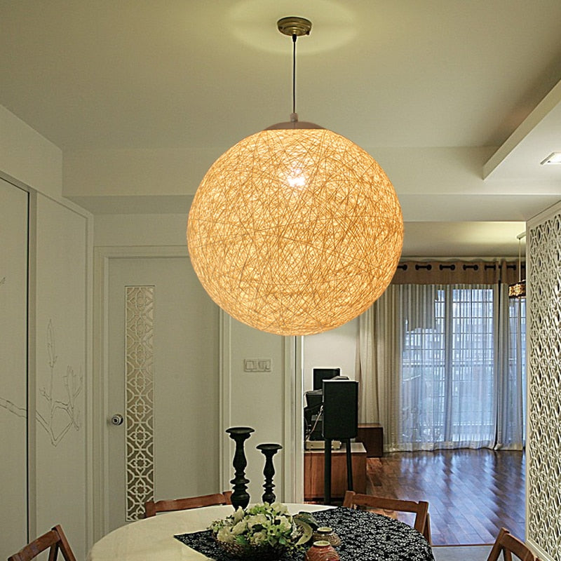 rattan plug in pendant light