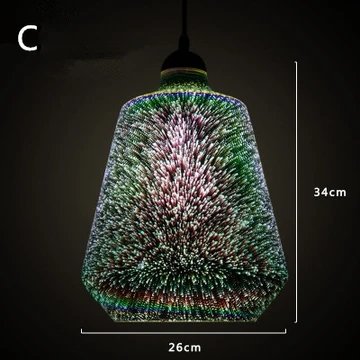 Cone glass hanging pendant light