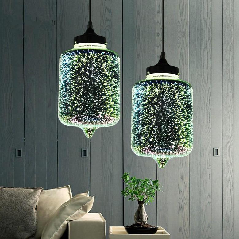 colored hanging glass pendant lights