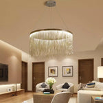 round crystal raindrop chandelier