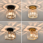 round squre crystal ceiling light
