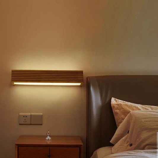 rustic wood wall sconce