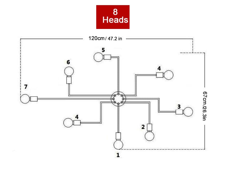 sputnik ceiling light 8 heads