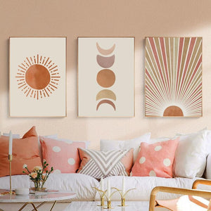 Sun and Moon Scene Boho Wall Art - Lala Lamps Store