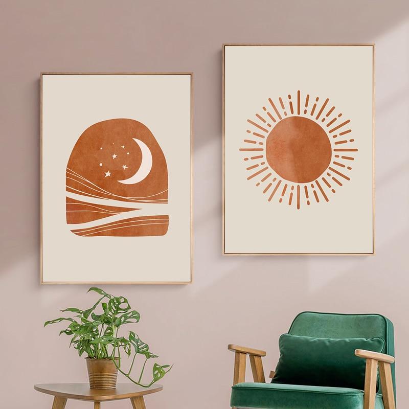 Sun and Moon Scene Boho Wall Art - Lala Lamps Store