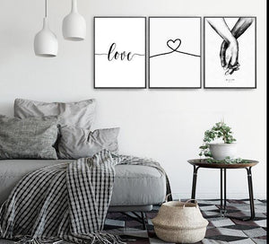 Sweet Love Back & White Canvas Wall Art - Lala Lamps Store
