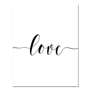 Sweet Love Back & White Canvas Wall Art - Lala Lamps Store