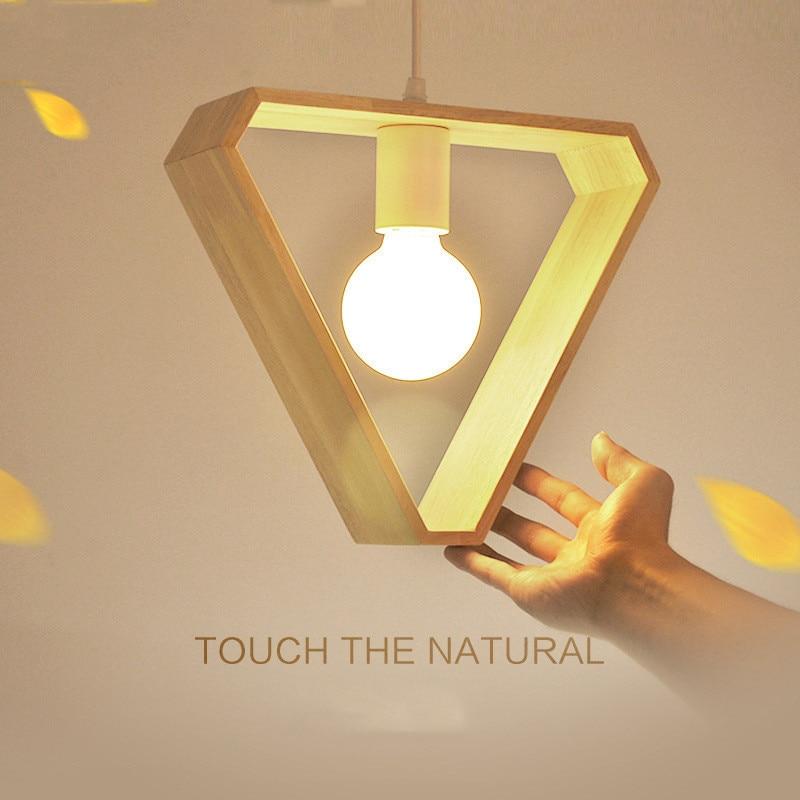 triangle wood pendant light fixture