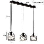 3 heads cage light fixture linear