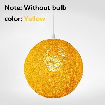 yellow string ball wicker light pendant