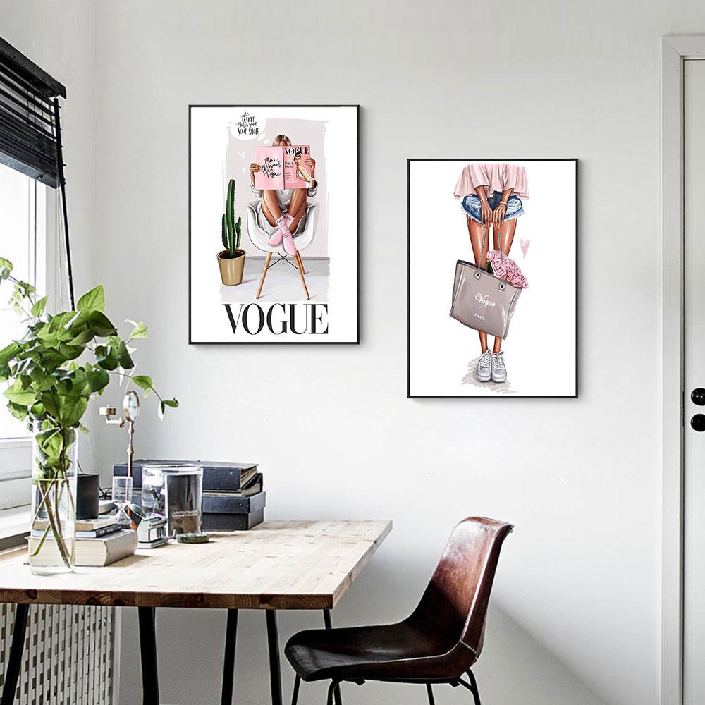 Vogue Girl Canvas Wall Art - Lala Lamps Store