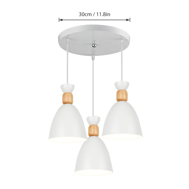 white 3 light round pendant dining room light