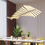 white linear modern chandelier