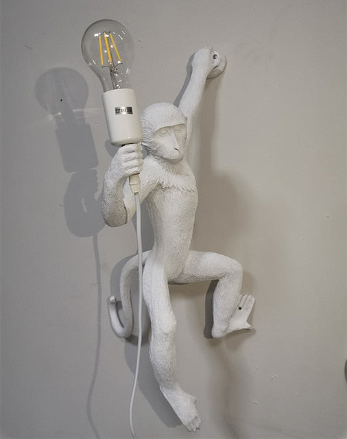 white monkey wall lamp