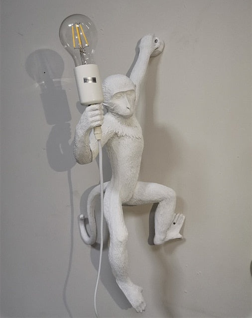 white monkey wall lamp