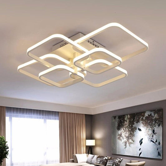 White square LED ceiling light for minimalist interior