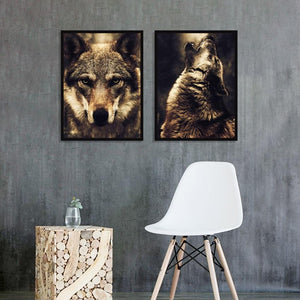 Wolf Lion Eagle Elephant Canvas Wall Art - Lala Lamps Store