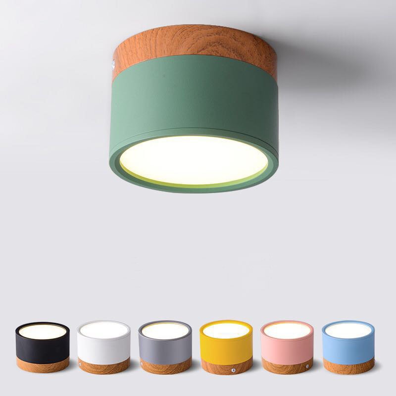 green wood LED downlight
