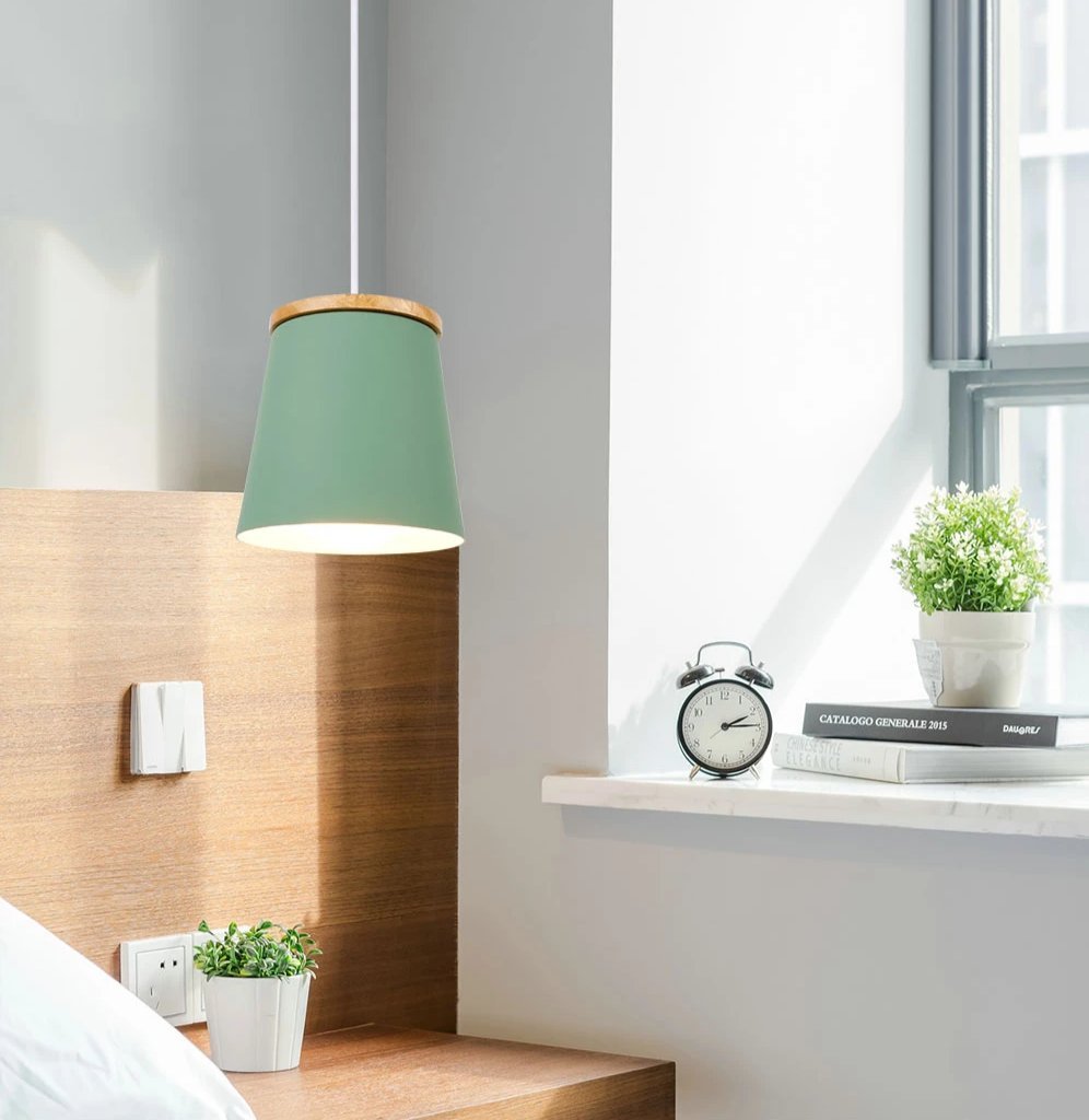 Wooden Nordic Drop Down Lamp