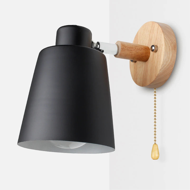 wooden sconces wall zipper switch black