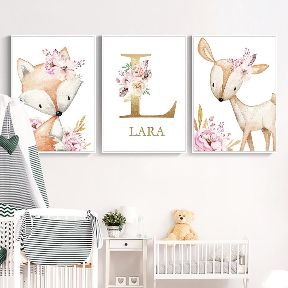 Woodland Animal Nursery Canvase Wall Art - Lala Lamps Store