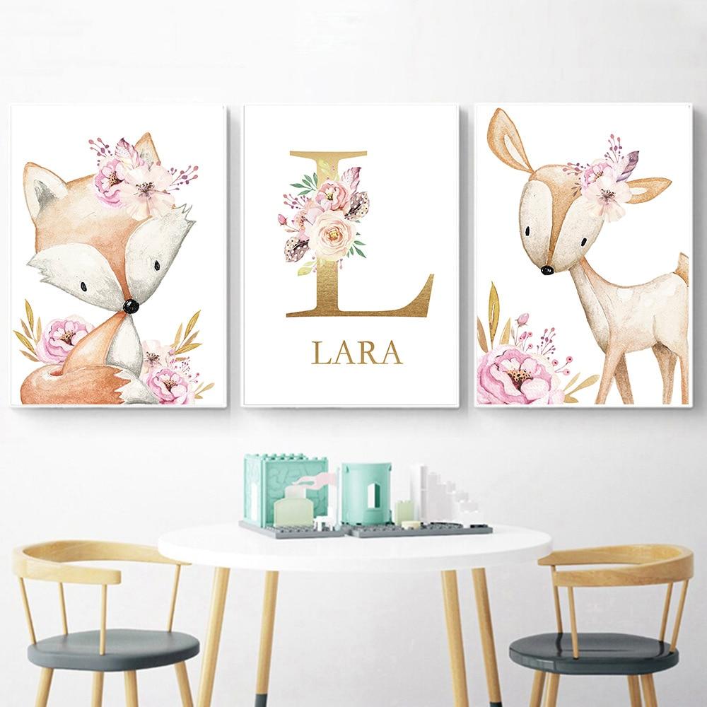 Woodland Animal Nursery Canvase Wall Art - Lala Lamps Store