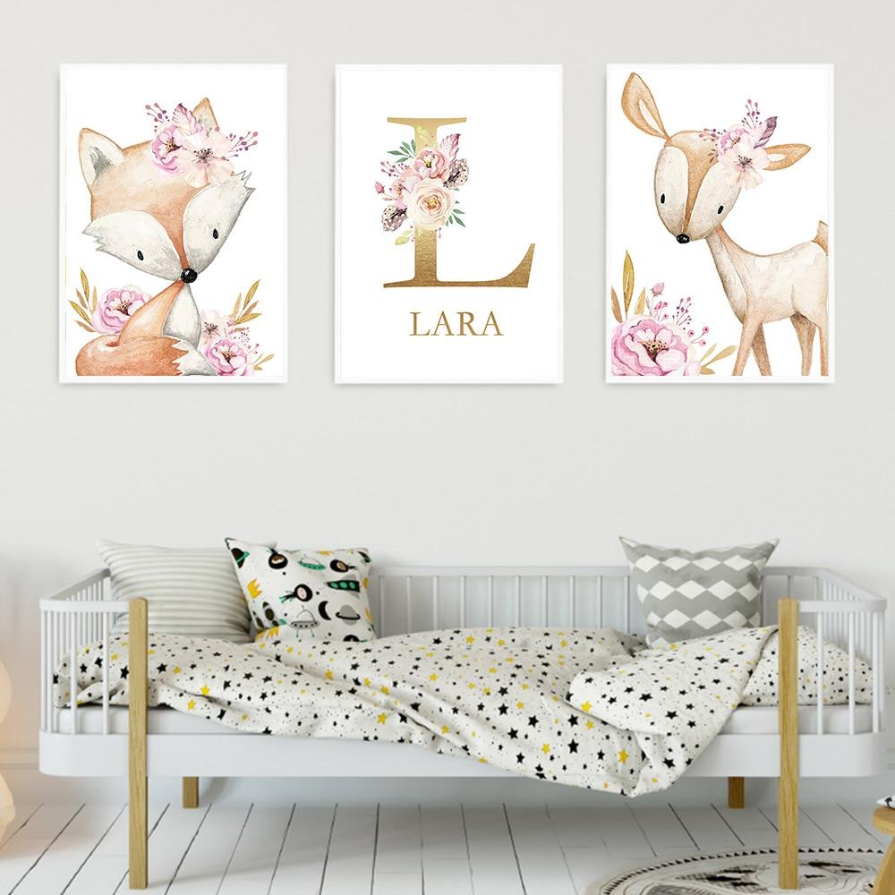 Woodland Animal Nursery Canvase Wall Art - Lala Lamps Store