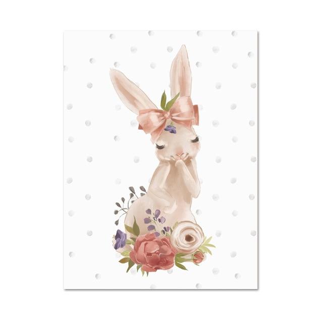 Woodland Bunny Canvas Wall Art - Lala Lamps Store