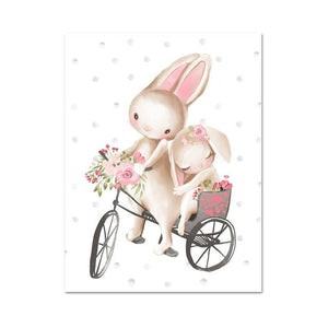 Woodland Bunny Canvas Wall Art - Lala Lamps Store