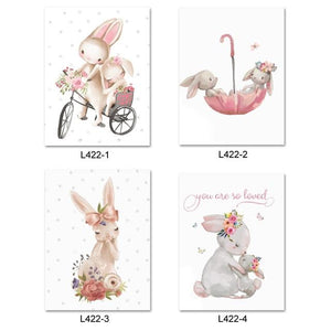 Woodland Bunny Canvas Wall Art - Lala Lamps Store