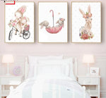 Woodland Bunny Canvas Wall Art - Lala Lamps Store